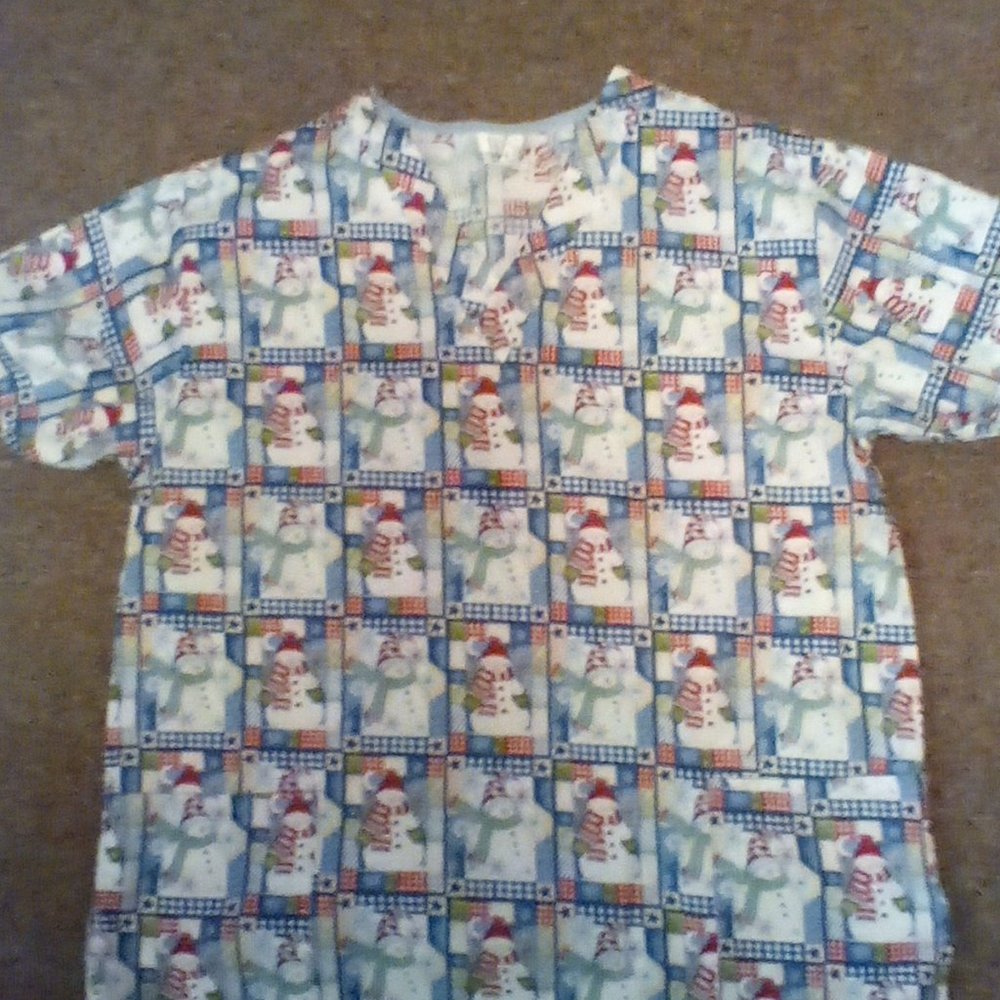 Christmas scrub top
